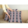 thumbnail image 2 of Ambesonne Nautical Throw Pillow Cover 2 Pack, Stripes Maritime, 18", Indigo Red White, 2 of 7