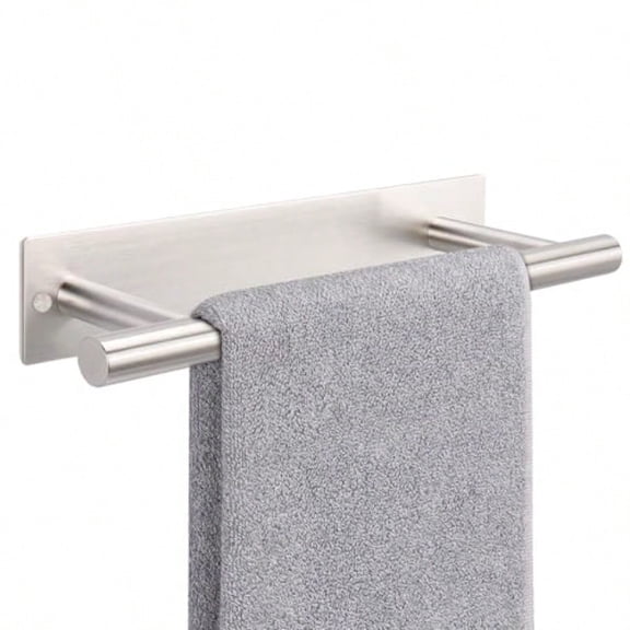 Self Adhesive Hand Towel Holder/Towel Ring Stainless Steel Hand Towel Bar Rustproof Stick on Wall-Towel Rack for Bathroom/Kitchen Sticky and Wall Mounted 1 Brushed Nickel