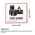 thumbnail image 2 of Etiquetas de batería rectangulares UN3480 de Uxcell para advertencia de manejo de baterías 100paquete, 2 of 5