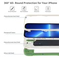 thumbnail image 5 of Case for Apple iPhone 15 6.1 inch with Double ring Stand 360° rotating bracket PC+silicone, Heavy-Duty Military Grade Shockproof Phone Cover,Green,For iPhone 15, 5 of 6