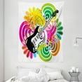thumbnail image 1 of Popstar Party Tapestry, Hawaiian Abstract Composition with Colorful Leaves and Guitar Instrument, Wall Hanging for Bedroom Living Room Dorm Decor, 60W X 80L Inches, Multicolor, by Ambesonne, 1 of 2