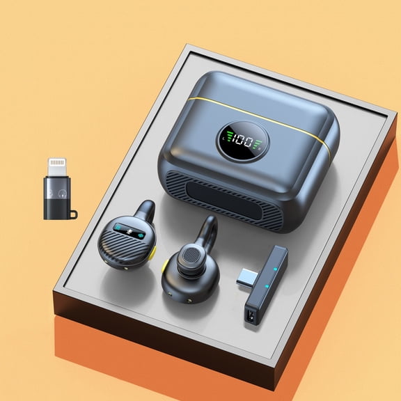 Mini Wireless Microphone Plug Lavalier Microphone with Noise Cancellation, Battery, for Video Recording, Podcast, YouTube, TikTok, Live Streaming