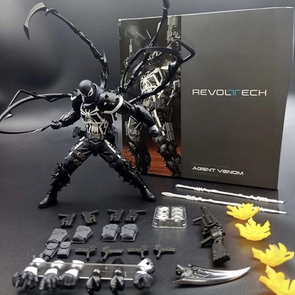 TIM Agent Venom Eugene "Flash" Thompson Full Body Movable Action Figure Model Replaceable Head, Hands Exquisite Gift Box Set
