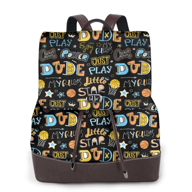 Fotbe Basketball Mochila Bolso con Estampado para Mujer, Mochila Antirrobo de Nylon Impermeable, Bolsa Ligera de Hombro