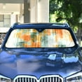 thumbnail image 2 of Iauyy Foldable Windshield Sun Shade for Cars, Interior Sun Protection for car UV Protection for Sedan/SUV/Truck, (S/M/L) Abstract Orange, 2 of 8