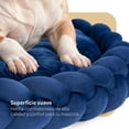 thumbnail image 4 of Cama Redonda ESQUIMAL Azul Marino Cojín Antiestrés Trenzado Lavable para Perro y Gato, 4 of 6