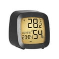 thumbnail image 3 of Reloj despertador Digital compacto, reloj de noche con pantalla LCD de temperatura y humedad, portátil para escritorio de oficina, multiusos , negro Macarena Reloj despertador digital, 3 of 8
