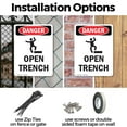thumbnail image 3 of (2 Pack) Open Trench OSHA Danger Sign 7 Inch X 10 Inch Indoor / Outdoor Rust-Free Aluminum Metal Signs for Workplace, Workshop, and Construction Site, Made in the USA, 3 of 8