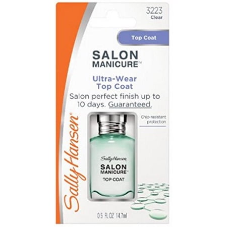 10pc Sally Hansen Salon Manicure Ultra Wear Top Coat, Clear [3223], 0.5 oz