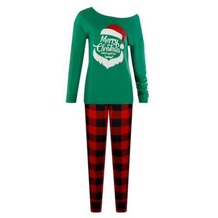 

Autumn Women Christmas Pajamas Set Long Sleeve Loungewear Two-Piece Sleepwear Santa Claus Holiday Pajamas Nightgown