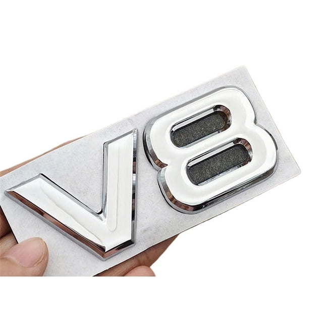 ZWP Metal Matte Black Chrome V8 Logo Car Rear Trunk Sticker Emblem Badge Auto Self-Adhesive Decals Accessories