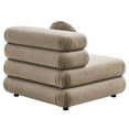 thumbnail image 6 of Modular Armless Chair, Tufted, Brown, Velvet, Living Room Lounge Cafe Lobby Hospitality Restaurant, Modern Contemporary, HB37183, 6 of 11