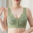 thumbnail image 2 of LLYwey Comfortable Sports Bras for Women Women's Front Buckle Solid Color No Underwire Bra Daily Bra Women's Plus Size Nylon Push-Up Bra Style LW-9 Green XXL, 2 of 5