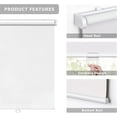 thumbnail image 2 of LazBlinds No Tools No Drill Cordless Roller Shades, 100% Blackout Roller Blinds for Windows, Thermal Insulated UV Protection Waterproof Roll Up Window Blinds and Shades, 28'' W x 48'' H, White, 2 of 4