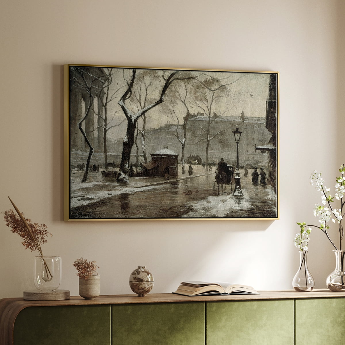 Vintage Animal Print-XXIX By Wexford Home Framed in Gold Wood Gallery Wrapped Canvas 25 in. x 37 in.