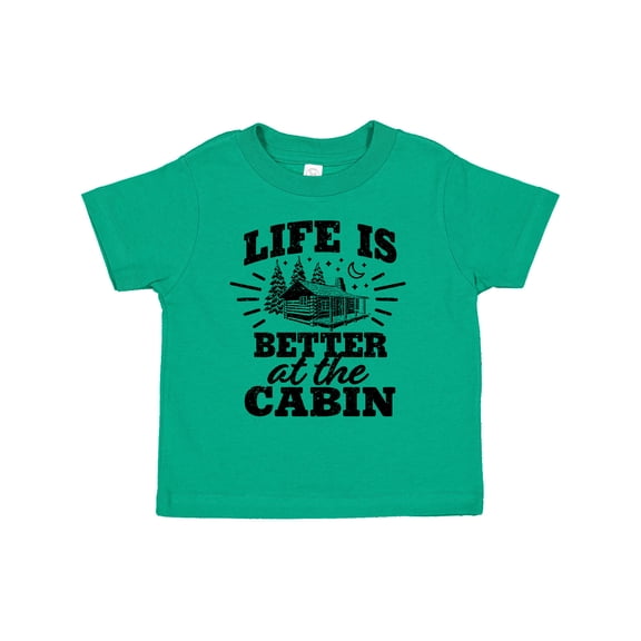 Inktastic Life is Better at the Cabin with Trees and Moon Boys or Girls Toddler T-Shirt