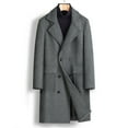 thumbnail image 2 of Men's Trench Coat Wool Blend Slim Fit Top Coat Business Overcoat, 2 of 9