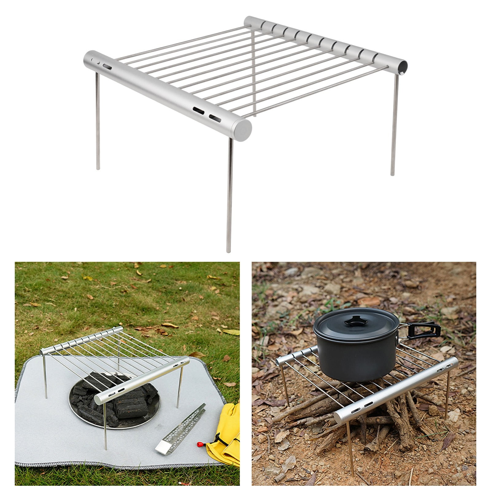 Portable Camping Grill Folding Stainless Steel Charcoal Bbq Grill for Picnic