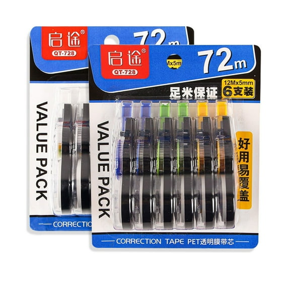 Correction Tape 6 Pack White Out Correction Tape Dispenser Easy To Use Applicator For Instant Corrections Study Supplies And Products 6 Colors