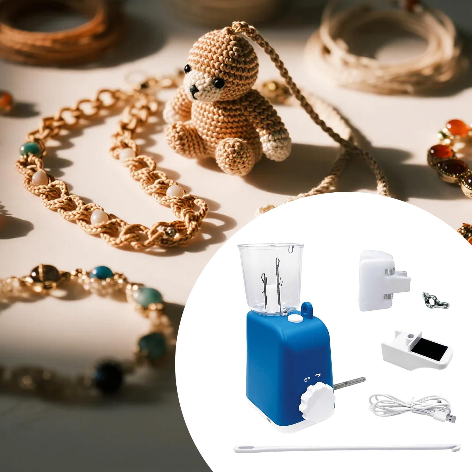 GUOOL Electric Knitting Machine manual knitting machine automatic knitting loom weaving machine yarn maker portable PP material suitable for bracelets necklaces handcraft home party gift Blue