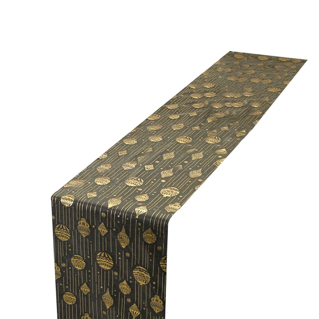 COM1950s Glitter Gold Table Runner Roll, Mesh Metallic Cut to Fit Decor for Wedding Party Centerpiece