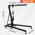 thumbnail image 3 of Lumiparty 2 Ton Engine Motor Hoist, Cherry Picker Hoist Lift Crane for for Garage, Workshop and Repair, 4400LB Max Load, Black, 3 of 7