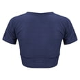 thumbnail image 4 of TODOZO Crop Tops for Women Trendy Summer Crew Neck Slim Fitted Summer Tops for Women 2025 Umbilical Top with and Pleated Round Neck T Shirt for Women Navy Xs, 4 of 9