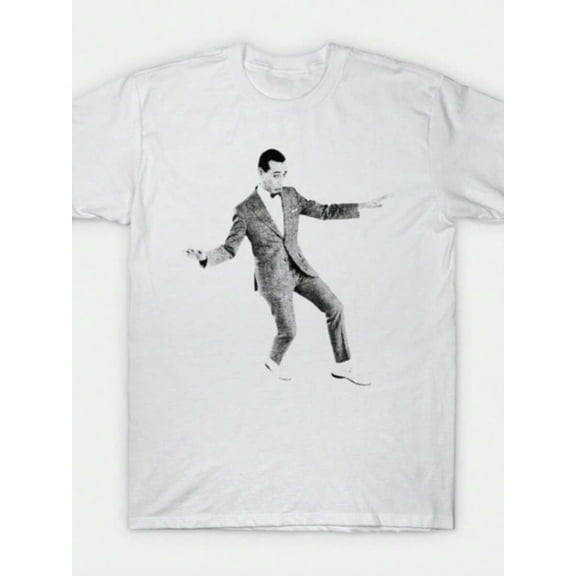 【New Arrival】Pee-wee Herman Iconic Dance Graphic T-Shirt | Classic Black & White Pop Culture Tee
