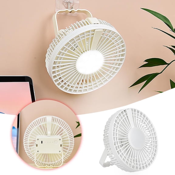 BotaniNest Portable Ceiling Fan with Light, 7 inch Rechargeable Battery Operated Fan, Quiet Small Personal Study Fans for Office, Bedroom