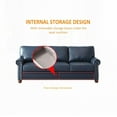 thumbnail image 5 of Modern Navy Blue Faux Leather Round Arm Sofa with Silver Nails 82.65L x 31.89W x 34.5H, 5 of 11
