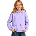 thumbnail image 2 of Big Girls Casual Hooded Sweatshirt Long Sleeve Pullover Hoodie for School Loungewear & Daily Outfits, 120, 2 of 4