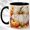 Black, variant on White Pumpkin Floral Coffee Mug, Fall Harvest Mug, Ceramic 11 oz