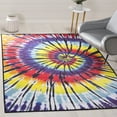 thumbnail image 3 of SAFAVIEH Paint Brush Lawanda Colorful Swirls Area Rug, Fuchsia/Yellow, 6'7" x 9', 3 of 10