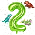 thumbnail image 1 of 40 Inch Green Number Balloon, Green Number 2 And 3 Pcs Dinosaur Birthday Balloon, Large Foil Balloon Number, Decoration For Birthday Party And Animal Theme Party Dinosaur Party, 1 of 7