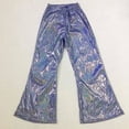 thumbnail image 3 of Pantalones acampanados con lentejuelas para bebés, ropa de actuación, traje de práctica de yoga para danza del vientre, pantalones de cola de pez de talla grande, 3 of 5
