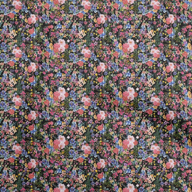 oneOone Cotton Poplin Black Fabric Florals Sewing Craft Projects Fabric Prints By Yard 56 Inch Wide