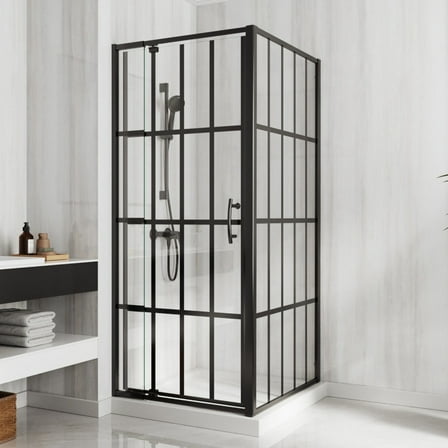 Haven-SP 36 in. W x 72 in. H Corner Shower Enclosure,6mm Clear Glass,Pivot Shower Doors,Brushed Nickel,Not Shower Base