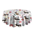 thumbnail image 5 of Dachshunds with Flowers Round Tablecloth 60"x60",Wrinkle Wipeable Table Cloth for Kitchen Dining Room Picnic Patio Party, 5 of 6