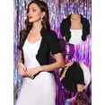 thumbnail image 2 of DARING DIVA Shrug Short Sleeve Formal Cropped Bolero XS Black, 2 of 6