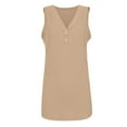 thumbnail image 6 of Womens Sleeveless Ribbed Tank Tops Button up V Neck Plain Loose Fit Blouses Summer Casual Comfy T Shirts Tank Vest, 6 of 7