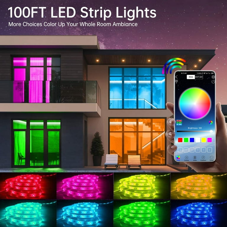 Led Strip Light 50ft 15m Smart Rgb