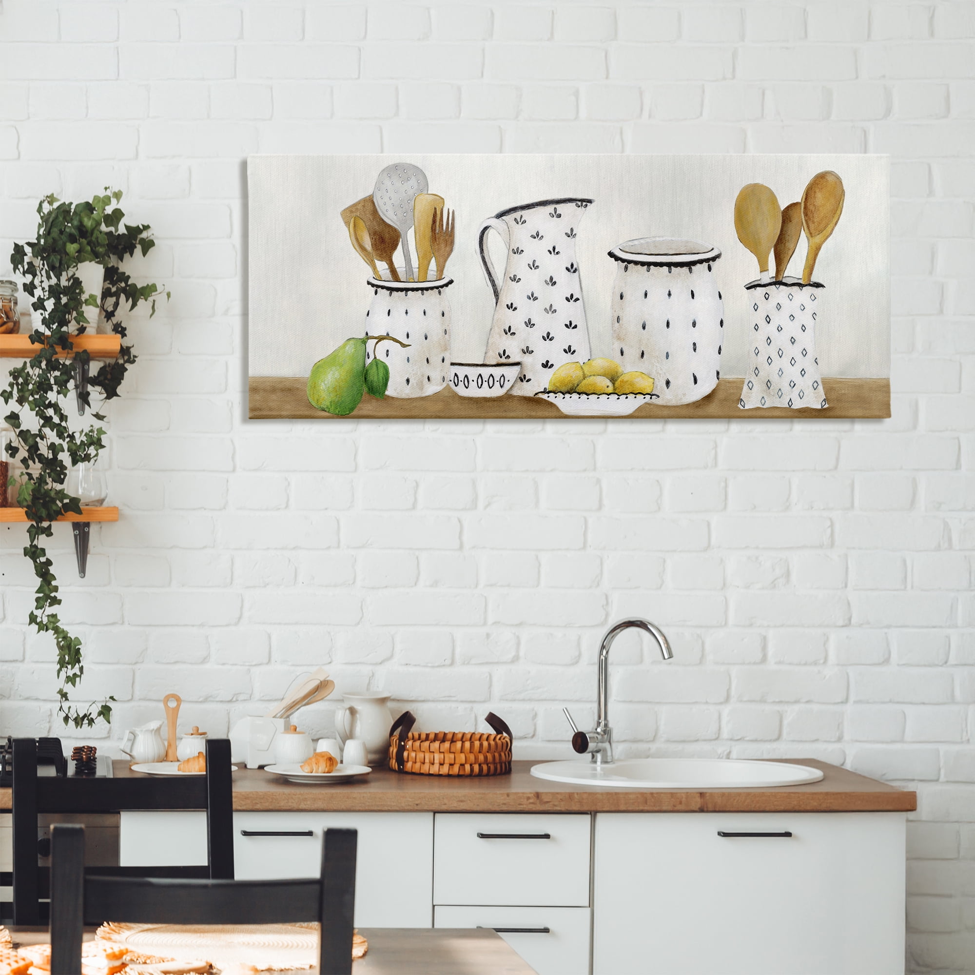 Stupell Industries Kitchen Jugs & Utensils Canvas Wall Art, design by Janet Tava