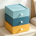 thumbnail image 4 of Dongrens Stackable Colorful Drawer Storage Organizer, Plastic Desktop Drawers, Cosmetics Stationery Holder for Home Office Supplies, 7.4x7.8x9.3 Inch, 4 of 5