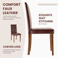 thumbnail image 5 of IULULU Set of 4 High-Back Dining Chair, PU Leather Elegant Design Home Kitchen Furniture, Solid Wood Legs, Brown, 5 of 8