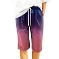 thumbnail image 4 of Njoeus Floral Bermuda Shorts for Women, Women's Casual Elastic Waist Shorts Knee Length Summer Beach Linen Short Pants Pockets and Drawstring, 4 of 4