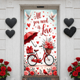 thumbnail image 5 of Red Heart Design Love Banner White Dove Pattern Romantic Display Rose Bouquet Decor Red Accent Valentine Backdrop for Valentine's Day Wedding Anniversary, 5 of 9