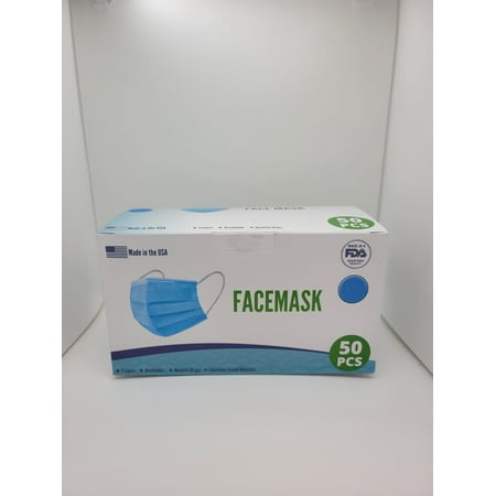Disposable Face Mask 3-ply 50-count Lab Tested Materials Box