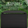 thumbnail image 3 of Sunjoy Wood Burning Fireplace – Matte Black Outdoor Steel Fireplace with Chimney, Log Holders, Fireplace Tool, and PVC Cover, 3 of 10
