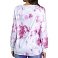 thumbnail image 4 of Women Tie Dye Print Long Sleeve Round Neck Basic Sweatshirt, 4 of 4