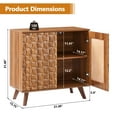 thumbnail image 3 of PHOYAL Buffet Sideboard Storage Cabinet with 3D Geometric Design, Freestanding Floor Cabinet with 2 Doors & Adjustable Interior Shelves for Living Room Dining Room Hallway, black, 3 of 6